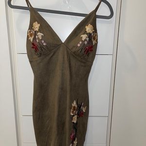 Womens Army Green Floral Dress!